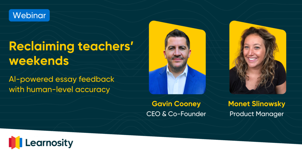 Webinar - Reclaiming teachers weekend: AI-powered essay feedback with human-level accuracy